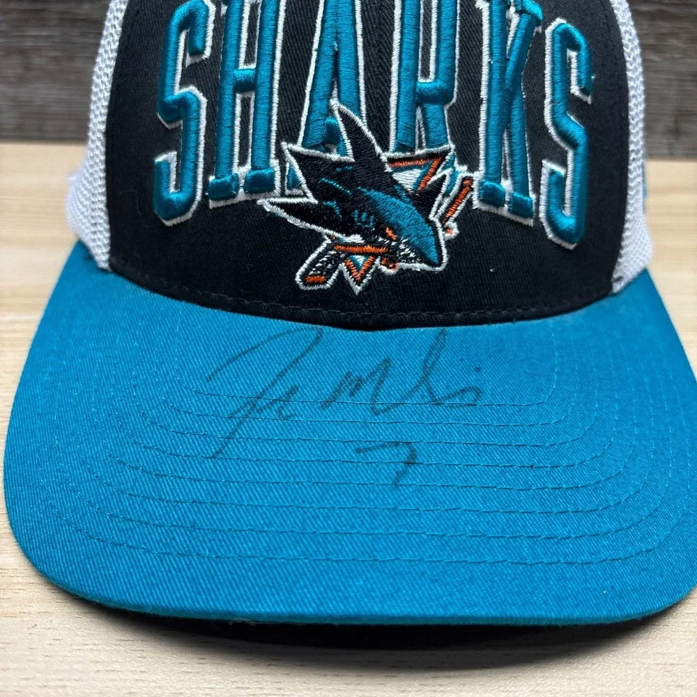 San Jose Sharks Hat Snapback NHL Autographed Paul Martin Old Time Hockey